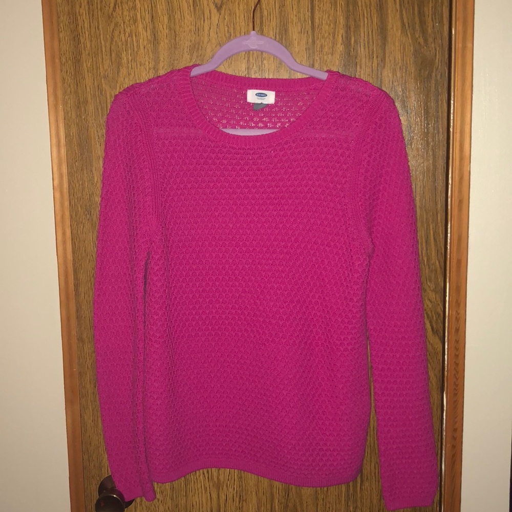 Size large waffle knit pink sweater